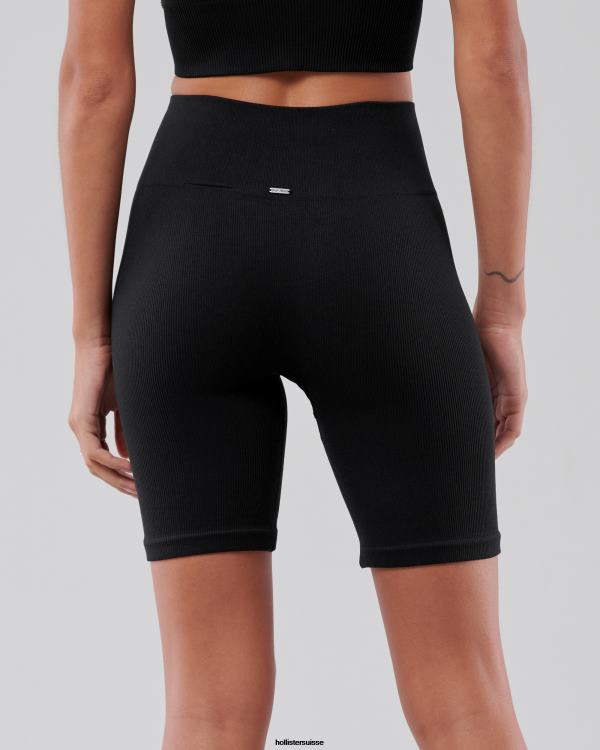 gilly hicks go short de cycliste taille haute sans coutures femmes noir Hollister bas RRRJX791