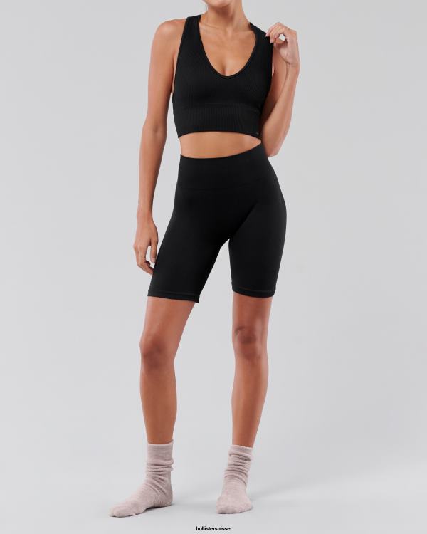 gilly hicks go short de cycliste taille haute sans coutures femmes noir Hollister bas RRRJX791