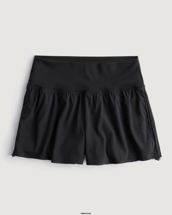 gilly hicks short actif avec cordon de serrage latéral actif 3'' femmes noir Hollister bas RRRJX776