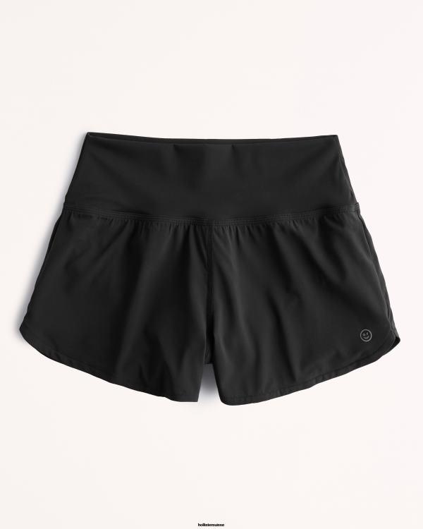 gilly hicks short actif doublé actif 3'' femmes noir Hollister bas RRRJX548