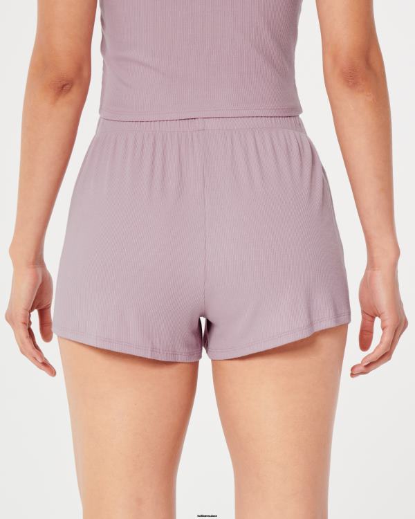 gilly hicks short de nuit côtelé en jersey femmes rose clair Hollister bas RRRJX783