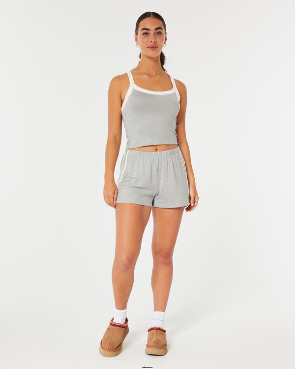 gilly hicks short douillet femmes gris chiné clair Hollister bas RRRJX731
