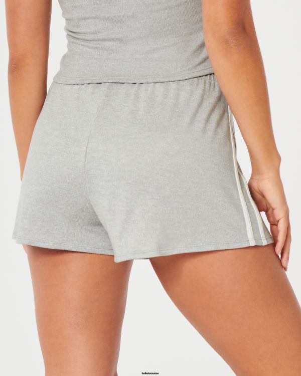 gilly hicks short douillet femmes gris chiné clair Hollister bas RRRJX731