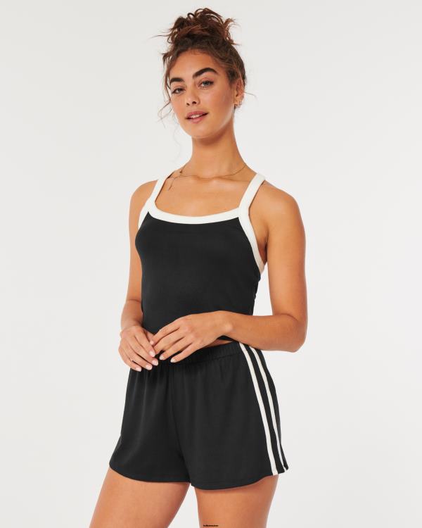 gilly hicks short douillet femmes noir Hollister bas RRRJX786