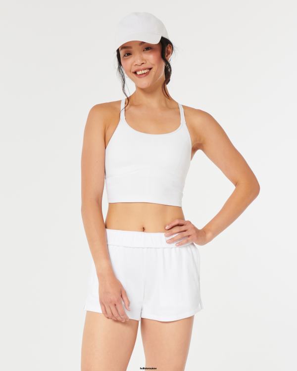 gilly hicks short en molleton à taille roulée femmes blanc Hollister bas RRRJX672