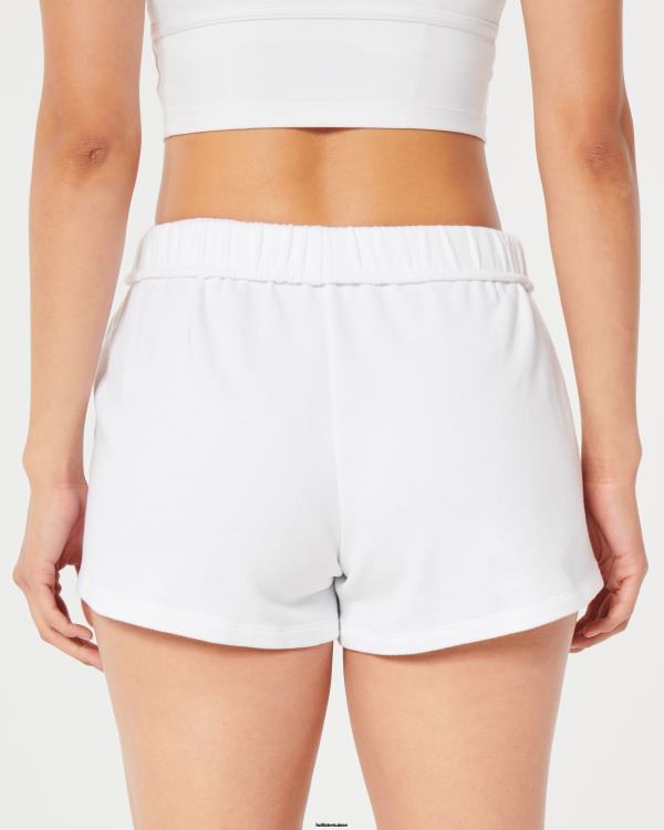 gilly hicks short en molleton à taille roulée femmes blanc Hollister bas RRRJX672