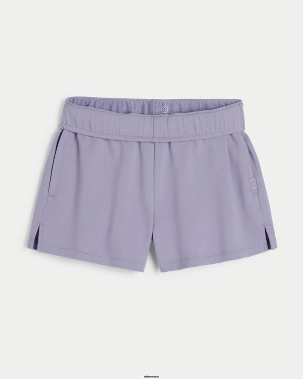 gilly hicks short en molleton à taille roulée femmes lavande Hollister bas RRRJX652