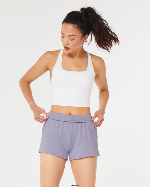 gilly hicks short en molleton à taille roulée femmes lavande Hollister bas RRRJX652