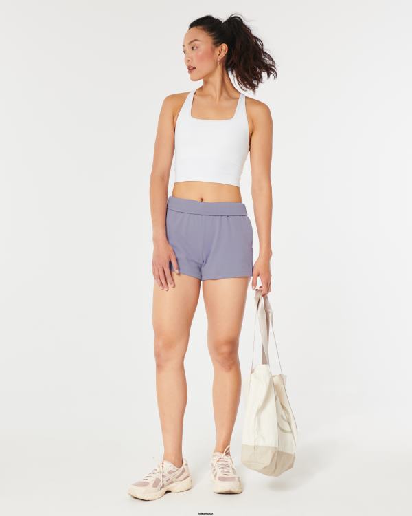 gilly hicks short en molleton à taille roulée femmes lavande Hollister bas RRRJX652