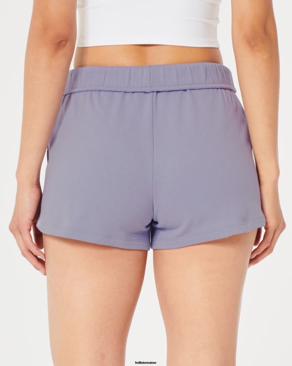 gilly hicks short en molleton à taille roulée femmes lavande Hollister bas RRRJX652