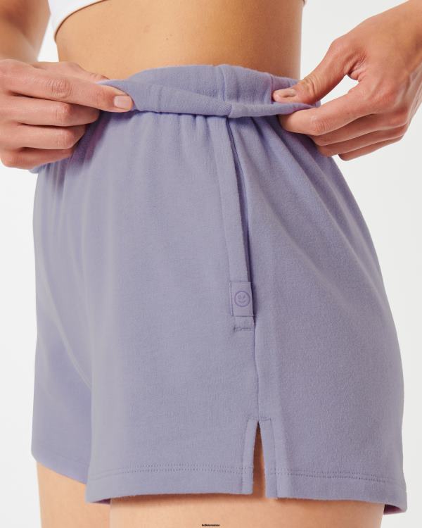 gilly hicks short en molleton à taille roulée femmes lavande Hollister bas RRRJX652