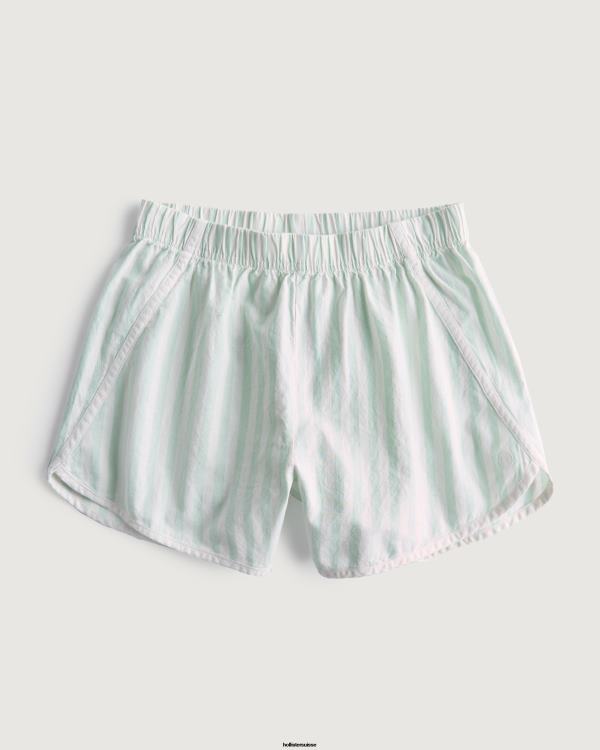 gilly hicks short tissé léger femmes bande vert menthe Hollister bas RRRJX788