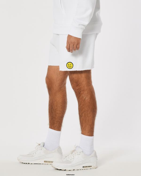 gilly hicks smile series short en polaire avec logo femmes blanc Hollister bas RRRJX1408