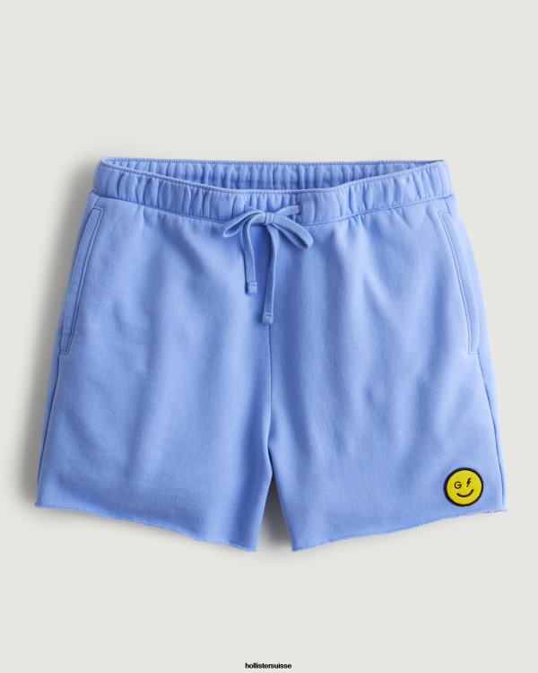 gilly hicks smile series short en polaire avec logo femmes bleu Hollister bas RRRJX1412