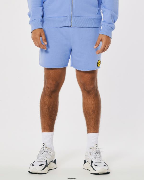gilly hicks smile series short en polaire avec logo femmes bleu Hollister bas RRRJX1412