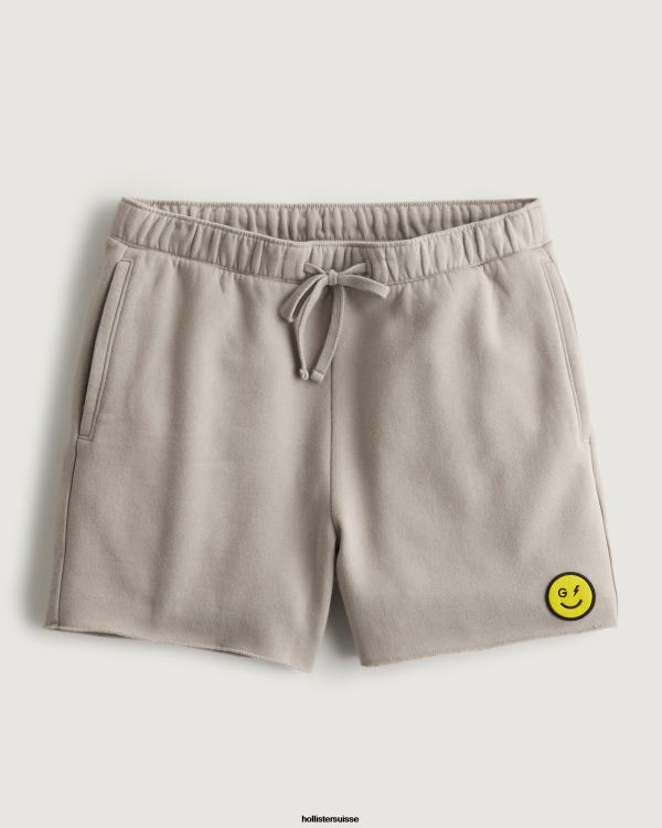 gilly hicks smile series short en polaire avec logo femmes brun clair Hollister bas RRRJX1411
