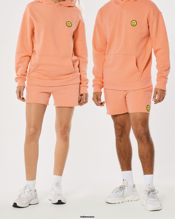 gilly hicks smile series short en polaire avec logo femmes corail Hollister bas RRRJX1410