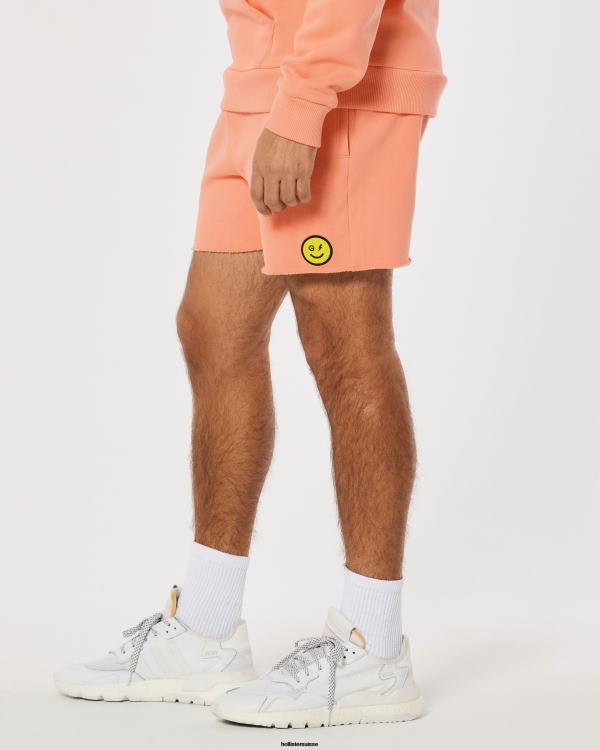 gilly hicks smile series short en polaire avec logo femmes corail Hollister bas RRRJX1410