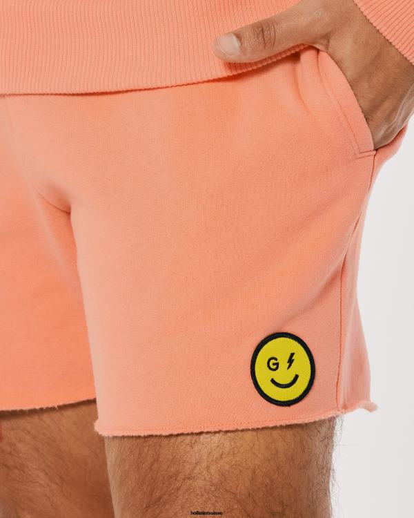 gilly hicks smile series short en polaire avec logo femmes corail Hollister bas RRRJX1410