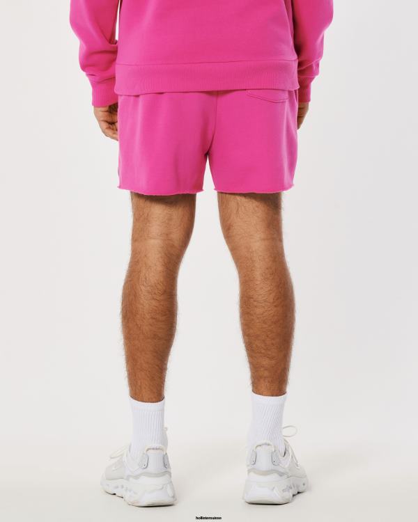 gilly hicks smile series short en polaire avec logo femmes rose foncé Hollister bas RRRJX1409