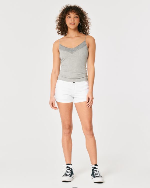 short chino taille basse en sergé 3\'\' femmes blanc Hollister bas RRRJX481