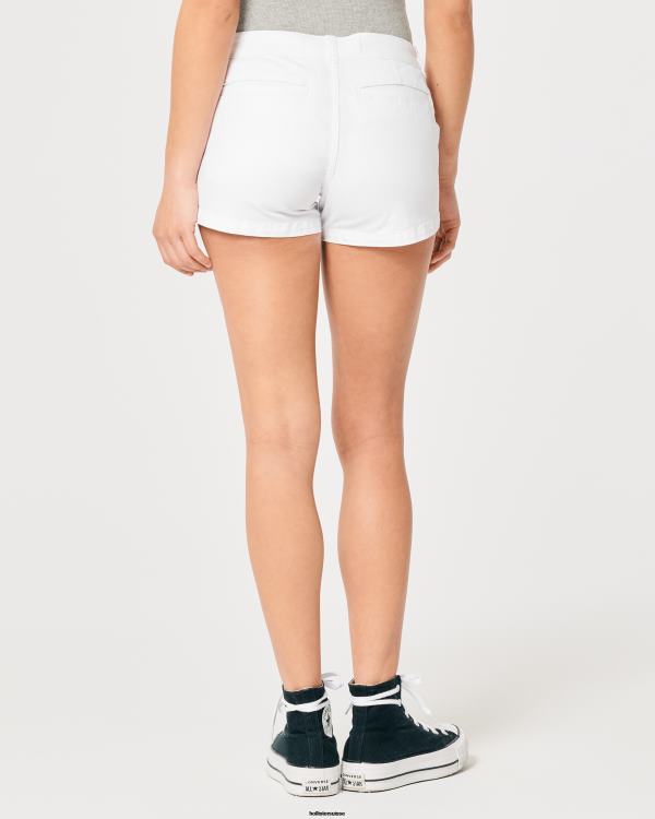 short chino taille basse en sergé 3\'\' femmes blanc Hollister bas RRRJX481