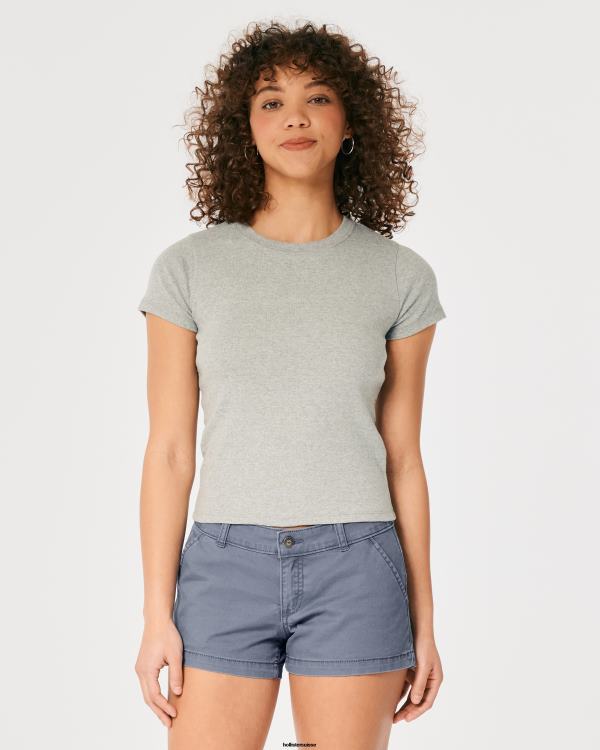 short chino taille basse en sergé 3\'\' femmes bleu Hollister bas RRRJX478