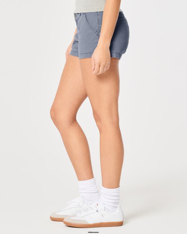 short chino taille basse en sergé 3\'\' femmes bleu Hollister bas RRRJX478