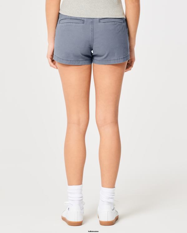 short chino taille basse en sergé 3\'\' femmes bleu Hollister bas RRRJX478