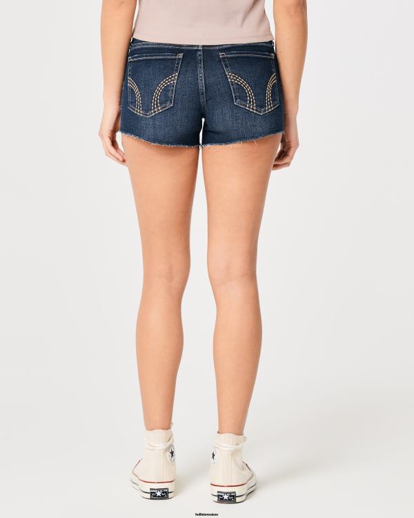 short en denim délavé foncé taille basse 3\'\' femmes lavage foncé Hollister bas RRRJX738