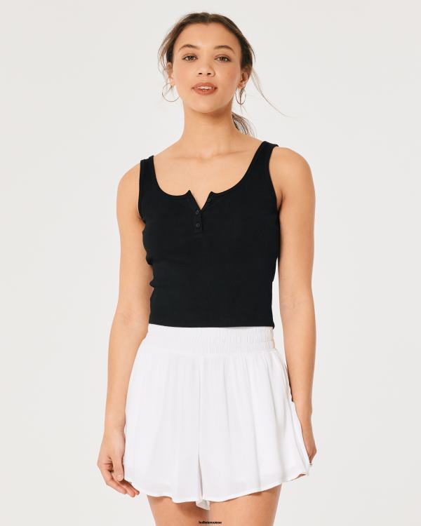 short fluide taille ultra haute femmes blanc Hollister bas RRRJX632