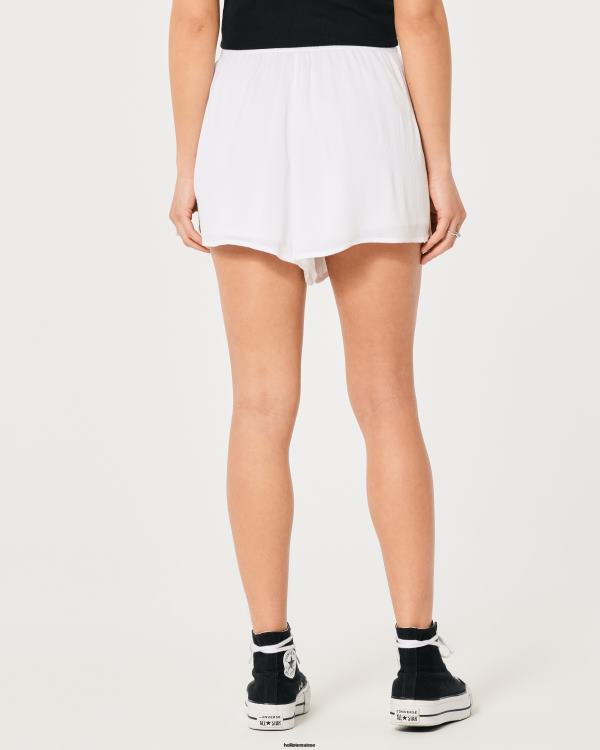 short fluide taille ultra haute femmes blanc Hollister bas RRRJX632