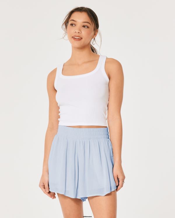short fluide taille ultra haute femmes bleu clair Hollister bas RRRJX667