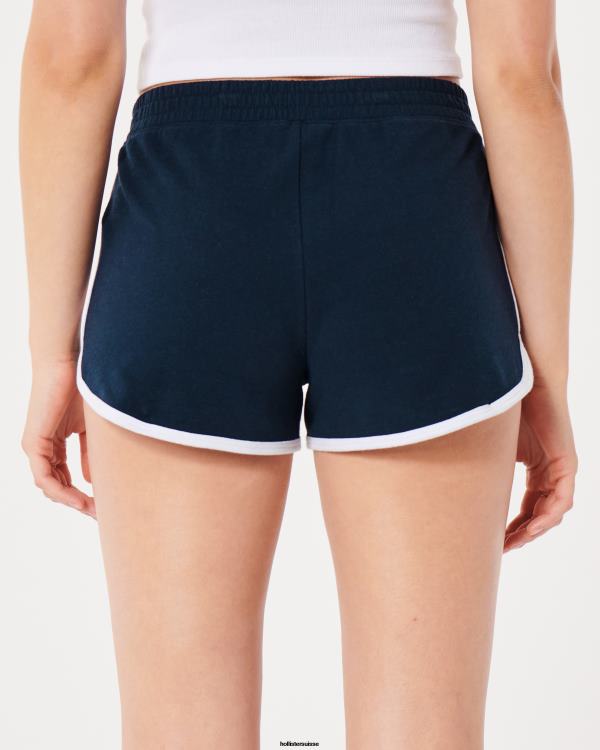 short taille haute à logo femmes bleu marine Hollister bas RRRJX630