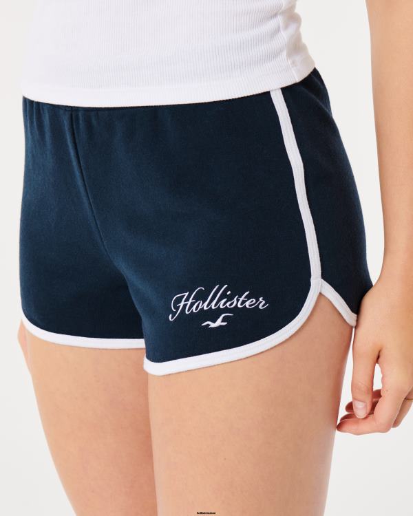 short taille haute à logo femmes bleu marine Hollister bas RRRJX630