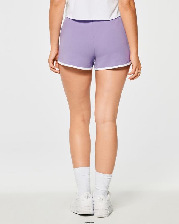 short taille haute à logo femmes violet clair Hollister bas RRRJX637