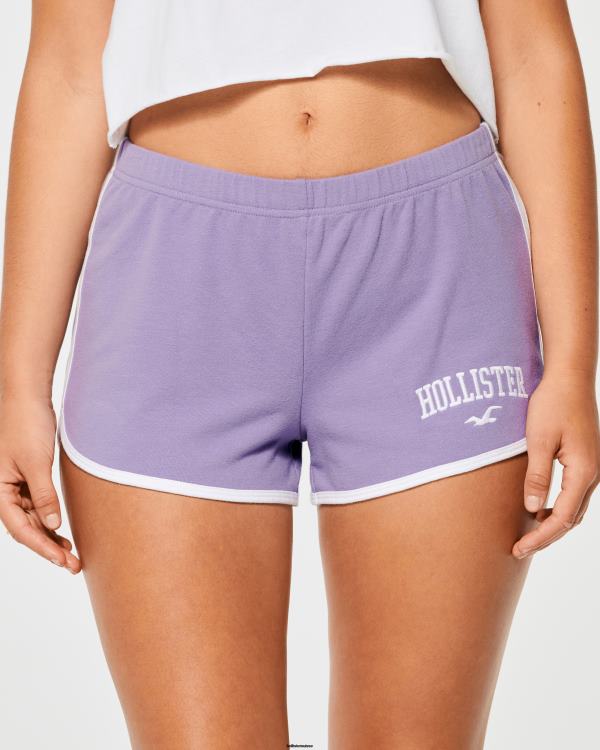 short taille haute à logo femmes violet clair Hollister bas RRRJX637