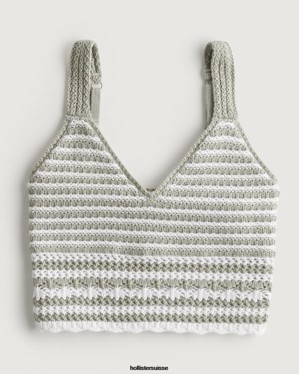 bralette à col en v crochet femmes bande blanche Hollister hauts RRRJX112