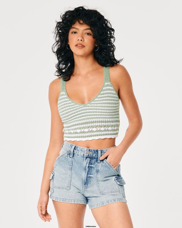 bralette à col en v crochet femmes bande blanche Hollister hauts RRRJX112