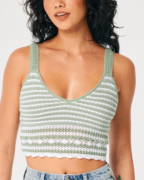bralette à col en v crochet femmes bande blanche Hollister hauts RRRJX112