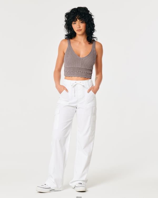 bralette à col en v crochet femmes gris violet Hollister hauts RRRJX268