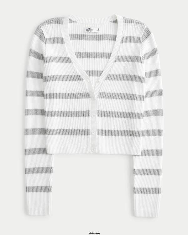 cardigan à rayures femmes bande gris clair Hollister hauts RRRJX360