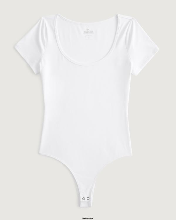 body en tissu sans coutures femmes blanc Hollister hauts RRRJX126