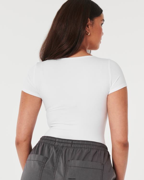 body en tissu sans coutures femmes blanc Hollister hauts RRRJX126