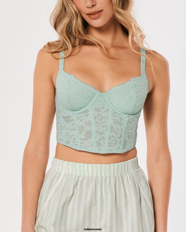 bustier en dentelle gilly hicks femmes menthe verte Hollister hauts RRRJX437