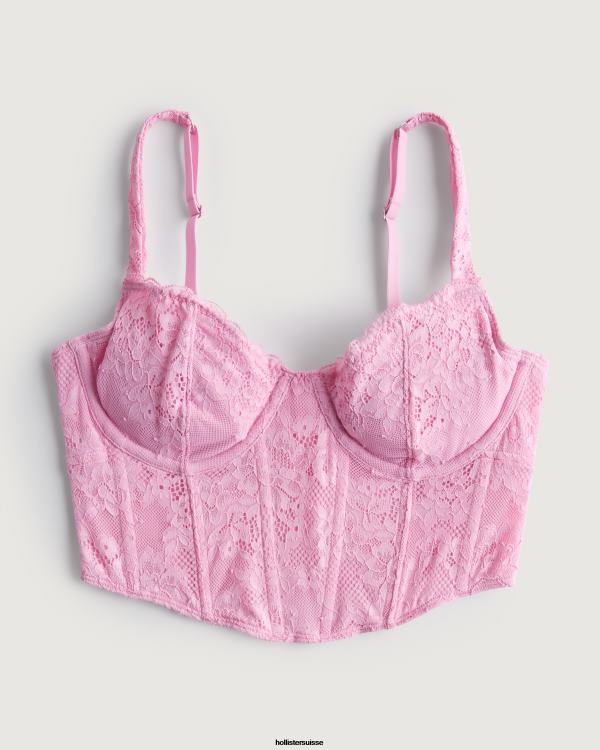 bustier en dentelle gilly hicks femmes rose clair Hollister hauts RRRJX145