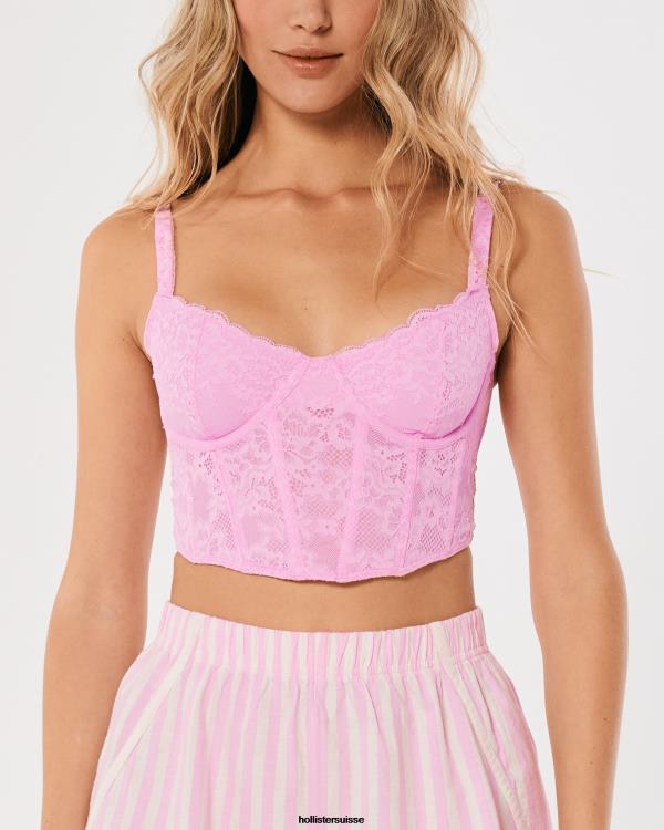 bustier en dentelle gilly hicks femmes rose clair Hollister hauts RRRJX145