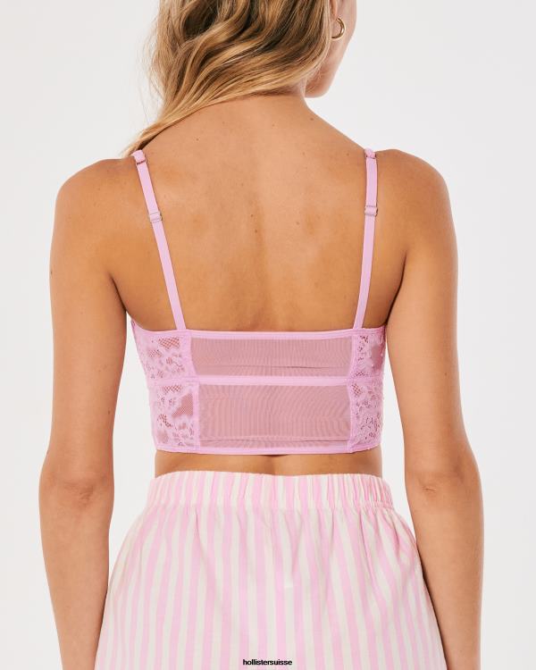 bustier en dentelle gilly hicks femmes rose clair Hollister hauts RRRJX145