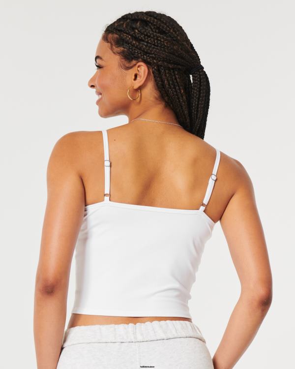 débardeur en tissu sans couture à encolure portrait femmes blanc Hollister hauts RRRJX244