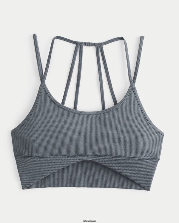 gilly hicks bralette à bretelles et décolleté plongeant femmes bleu foncé Hollister hauts RRRJX435